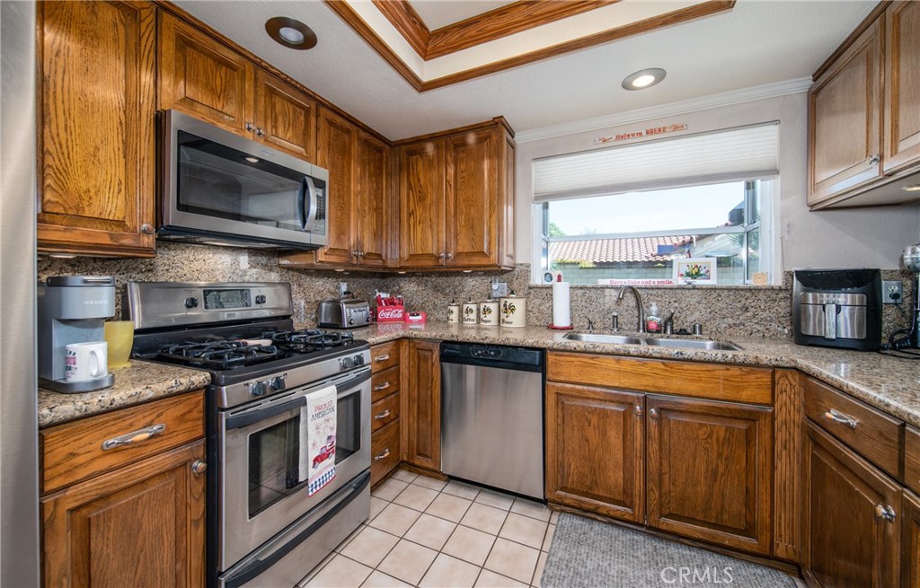 Kitchen with Granite counter top.
