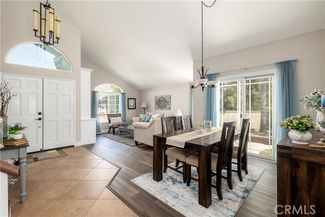 Double door entry into living/dining room.