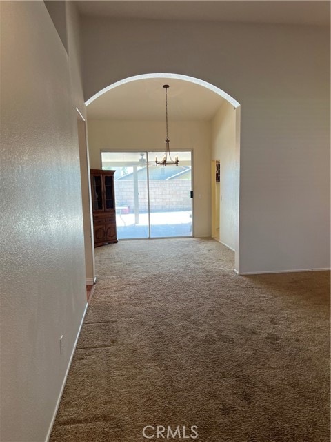 View from entry to living room dining room