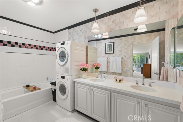 Master bathroom with in-unit laundry