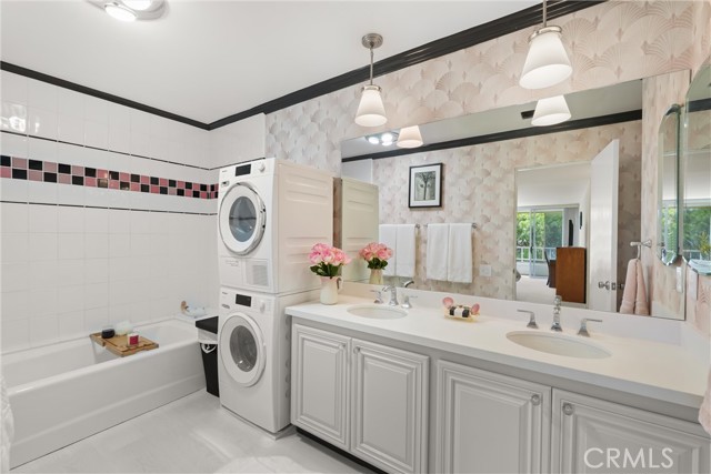 Master bathroom with in-unit laundry