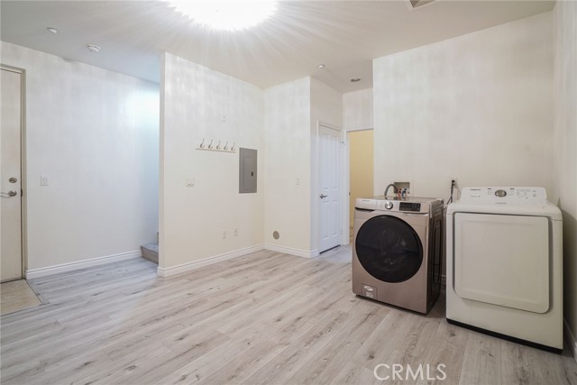 Basement with storage and closet