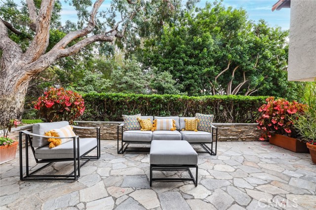 Wrap-around back patio, offering a side view of the Back Bay.