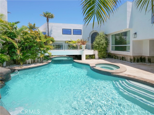 Pool with Waterfall and Spa