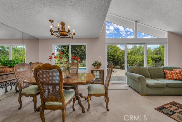 Spacious dining area off living room.