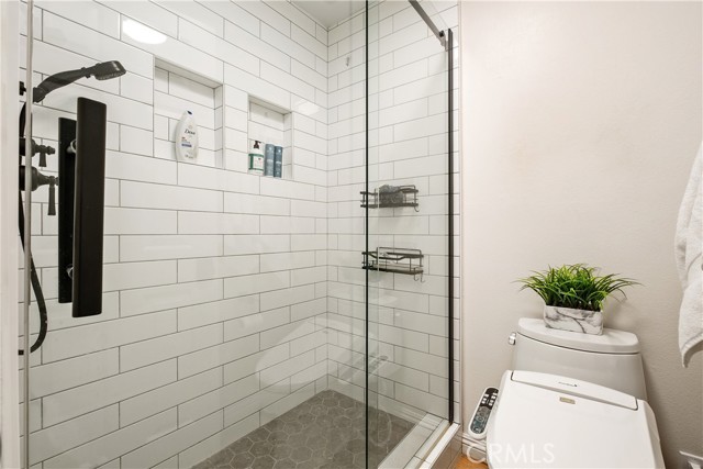 Gorgeous tiled shower!