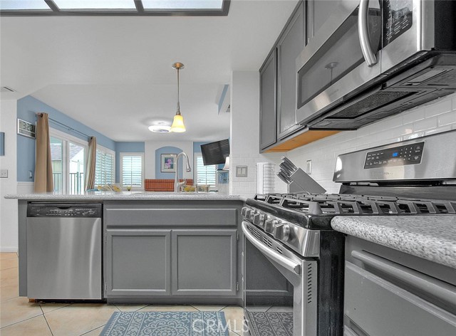 Gas range, microwave