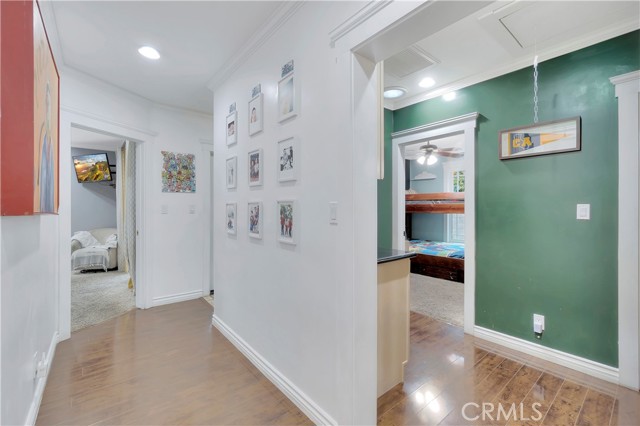 Hallway to Master Suite & Laundry