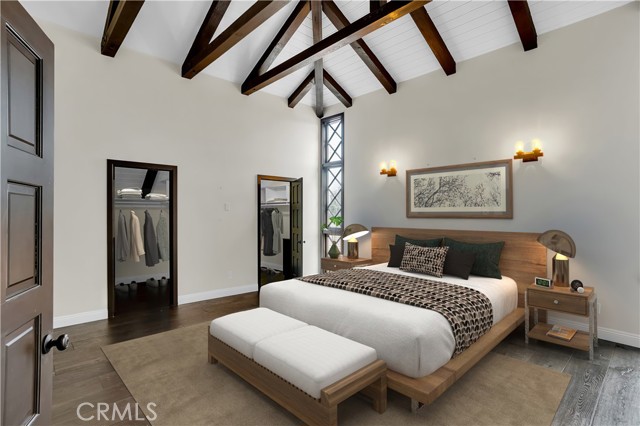 Virtually staged master bedroom