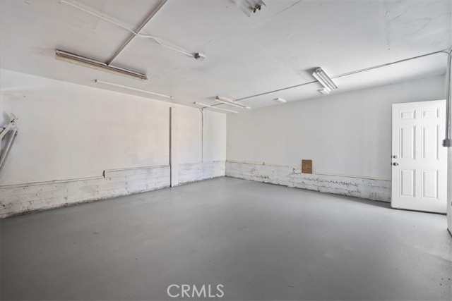 Garage with newly finished floor.