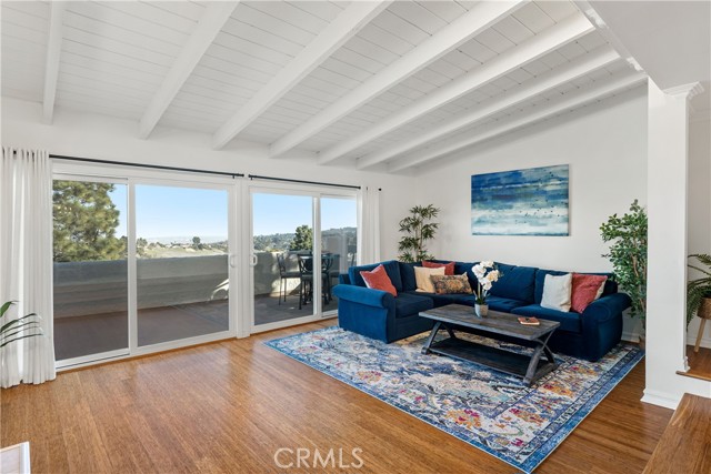 Wall of windows brings the outdoors in.
