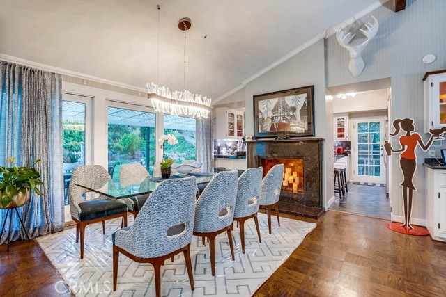 Dining Area with Gas Fireplace