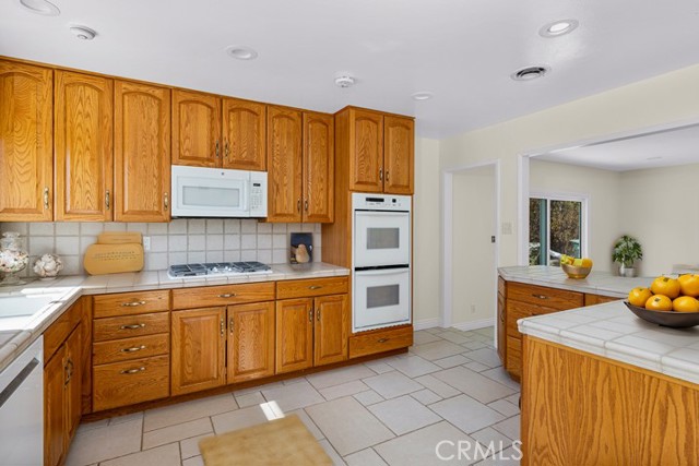 Virtually staged kitchen.