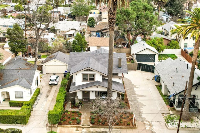 Front drone view of home