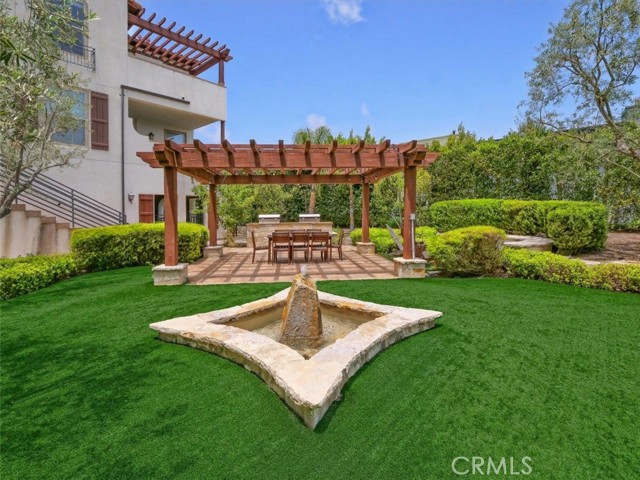 Fountain and Outdoor Dining Space