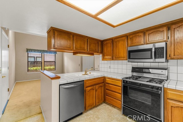 View from kitchen into dinning area.