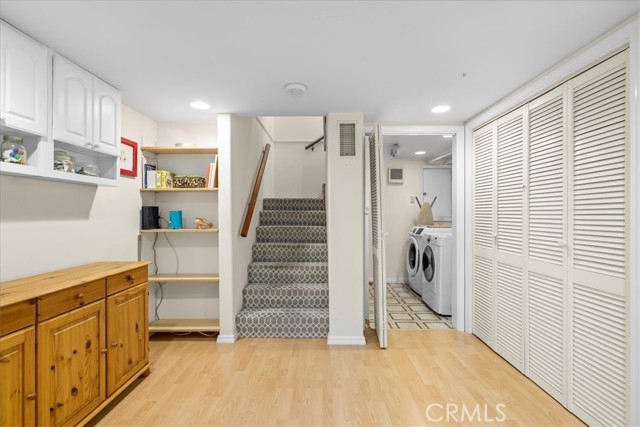 Downstairs hobby room and laundry. More storage.