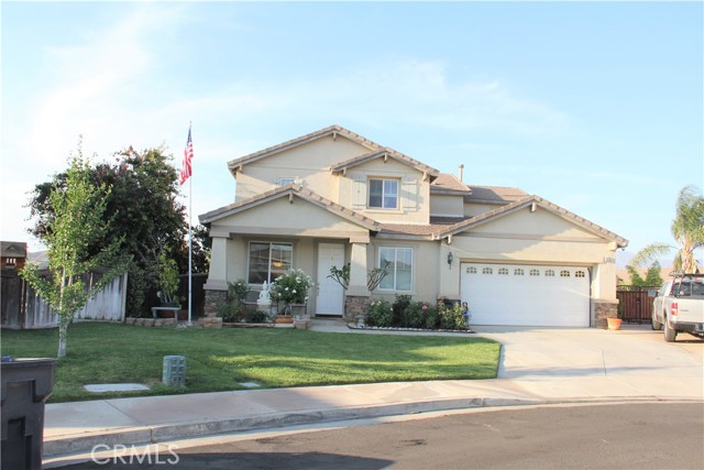 1228 OAKHURST Court Beaumont, California WONDERFUL 2 STORY HOME WITH 2 BEDROOMS AND 2 BATHROOMS DOWNSTAIRS, AND 4 BEDROOMS AND 2 BATHROOMS UPSTAIRS WITH AMAZING VIEW OF THE MOUNTANS FROM THE UPSTAIRS BEDROOMS. SPACIOUS MASTER BEDROOM AND BATH WTH SEPARATE SHOWER & TUB, AND DUAL SINKS AND A WALK-IN CLOSET. LOCATED AT THE END OF THE CULDESAC GIVING THIS LOT THE ADDED SQUARE FOOTAGE THAT WOULD BE PERFECT FOR A POOL. THE KITCHEN IS VERY SPACIOUS WITH BEAUTIFUL GRANITE COUNTERTOPS WITH UPGRADED GRANITE EDGING AND A BEAUTIFUL BACKSPLASH, A BIG ISLAND FOR YOUR ENTERTAINING. OPEN FLOORPLAN THROUGHOUT THE DOWNSTAIRS THAT JUST HAS AN EASY FLOW. PORCELAIN TILE FLOORING DOWNSTAIRS WITH A DECORATIVE TILE MOZAIC AT THE BOTTOM OF THE STAIRS. SLIDING DOORS THAT LEAD TO THE HUGE BACKYARD. THE BACKYARD HAS SUCH A WARM AND TRANQUIL FEELING TRANSPORTING YOU TO THAT ZEN PLACE. 2 STORAGE SHEDS, GATED RV PARKING, BEAUTIFUL FRONT PORCH THAT WOULD BE PERFECT FOR YOUR MORNING COFFEE WHILE ENJOYING ALL THE BEAUTIFUL ROSES AND LANDSCAPING. THIS HOUSE HAS ABSOLUTELY GREAT CURB APPEAL!! A MUST SEE AND THERE IS NO HOA
