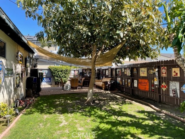 Back yard of back house w/ avocado tree