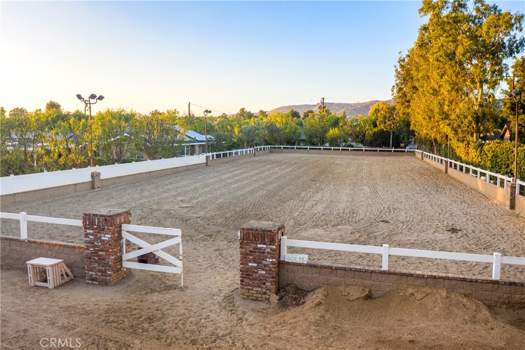 Regulation dressage arena.