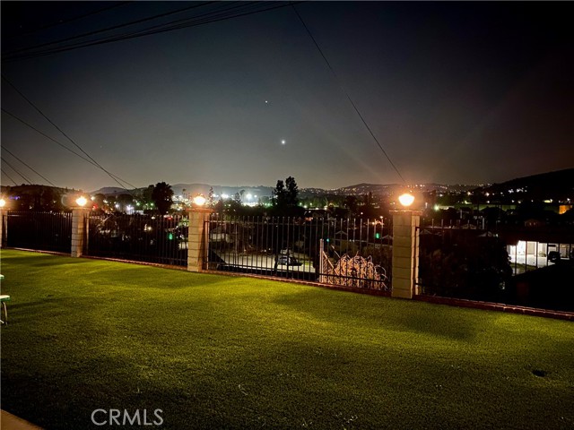 Backyard night view