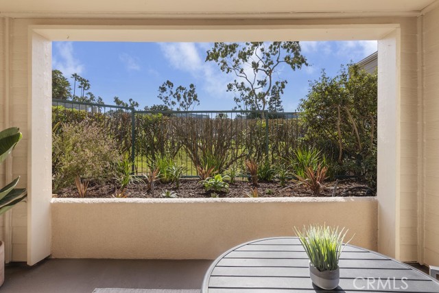 South facing portion of patio overlooking garden and Czuegler Park