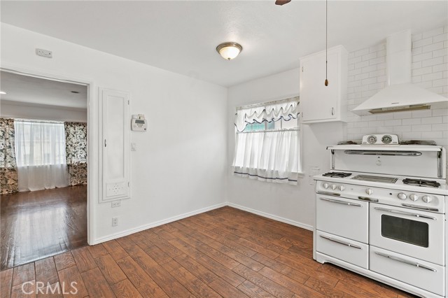 Kitchen with a view of Living Room