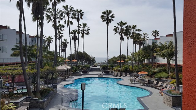 Resort style pool with cabanas, jacuzzi and snack bar overlooking the ocean.