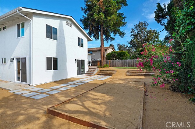 The bocce ball court.