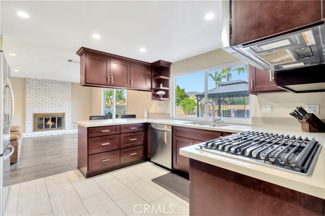 Spacious kitchen with plenty of cabinet and counter space.