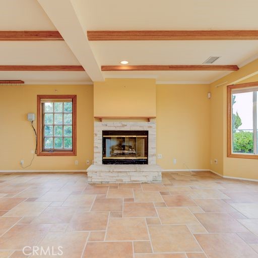 Custom fireplace in family room