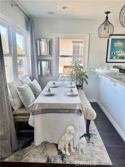 Staged space for dining