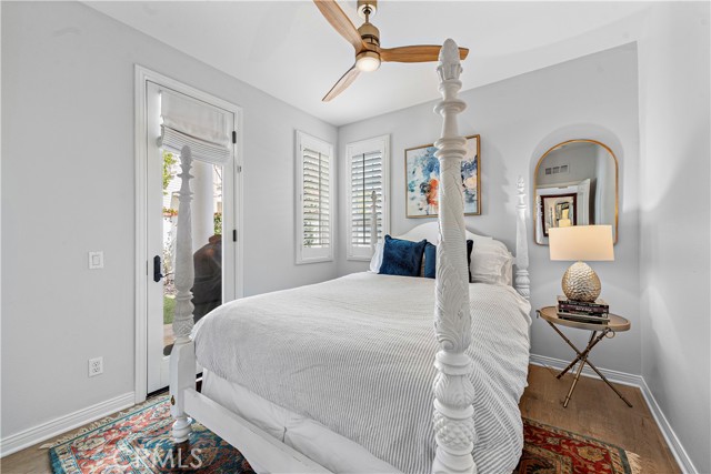 Downstairs Bedroom with exterior private door.