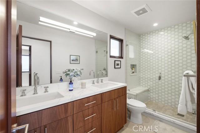 Beautiful custom tiled three quarter bath