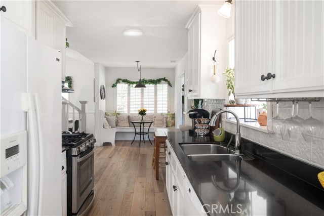 glistening dark granite counters