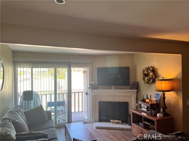 living room with fireplace