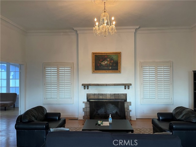 Family room with fireplace