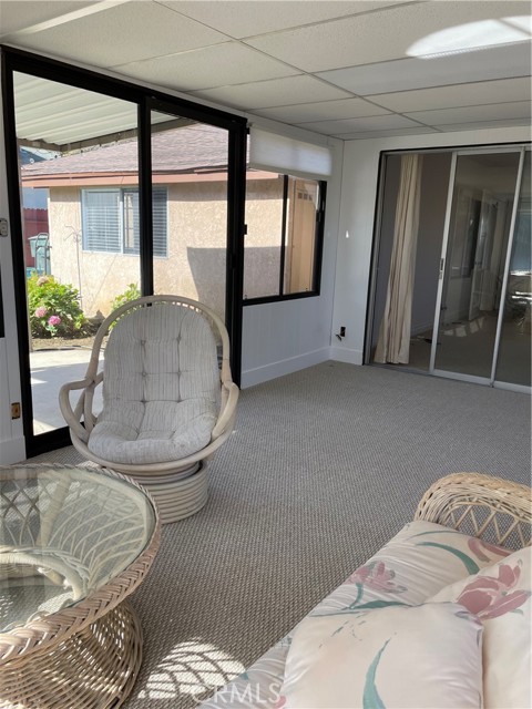 Sliding doors to the back yard and patio