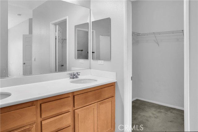 Master bedroom sink and walk in closet