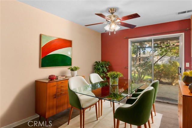 Dining area virtually staged