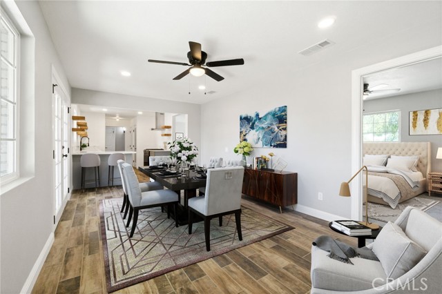 dining room, virtually staged