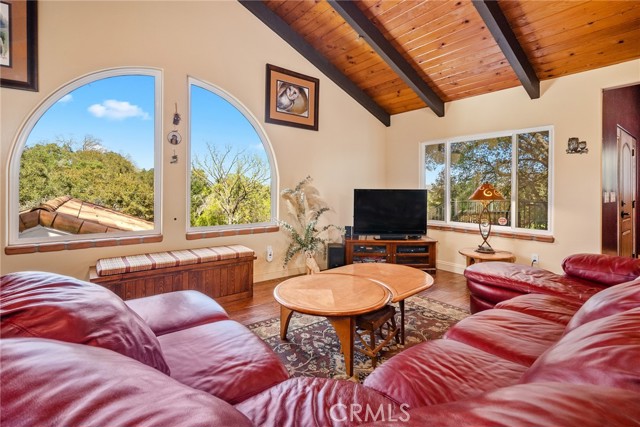 Striking view through the impressive arched windows.