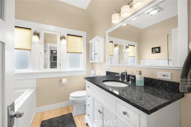 Remodeled Bathroom !  Soaking Tub, separate Shower with contemporary glass enclosure, granite counter updated fixtures