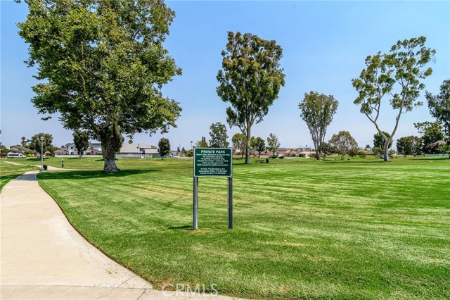 private park at end of Cul de sac