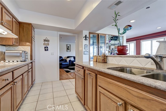 Open floor plan from kitchen to living room