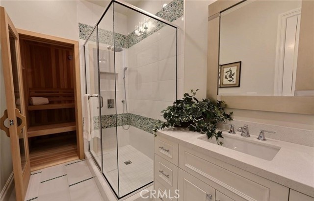 Pool House bathroom with Sauna