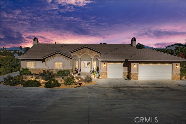 18210 Blue Heron Circle Riverside, California Seldom available, newly built custom single story at the end of quiet cul de sac with a VIEW. Open floor plan, huge kitchen and master suite. Extra deep garage, RV parking on both sides of the home. Completed front and rear landscaping, plantation shutters, and so much MORE...better than NEW and priced $100,000 LESS than similar new homes just a few minutes away. Low taxes, no HOA, and many other advantages over other recently built homes in this Mockingbird Canyon area of Riverside.