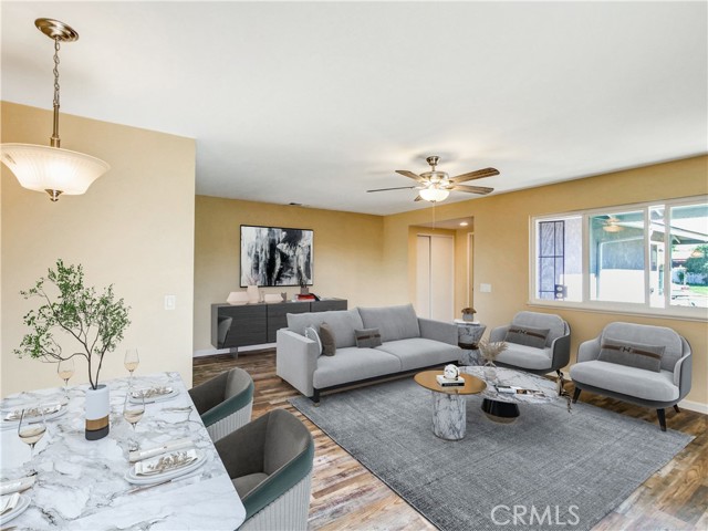 Virturally staged living room