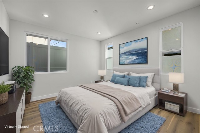 Bedroom 1 on lower level virtually staged
