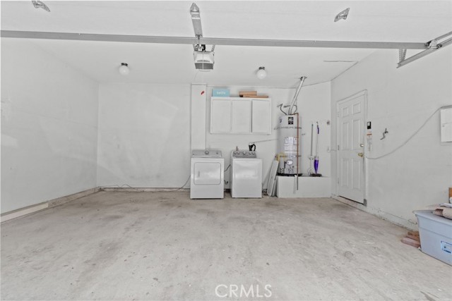 attached garage with washer and dryer